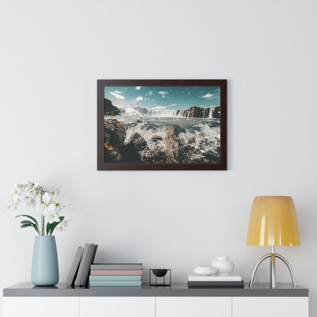 Goðafoss Splash - Framed Print - Visiting This World