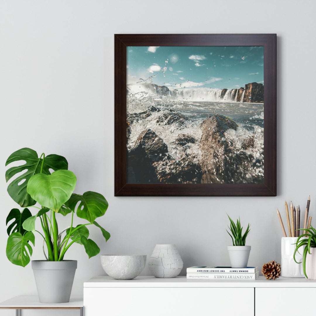 Goðafoss Splash - Framed Print - Visiting This World