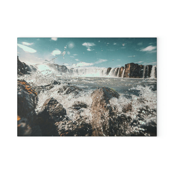 Goðafoss Splash - Glass Cutting Board - Visiting This World