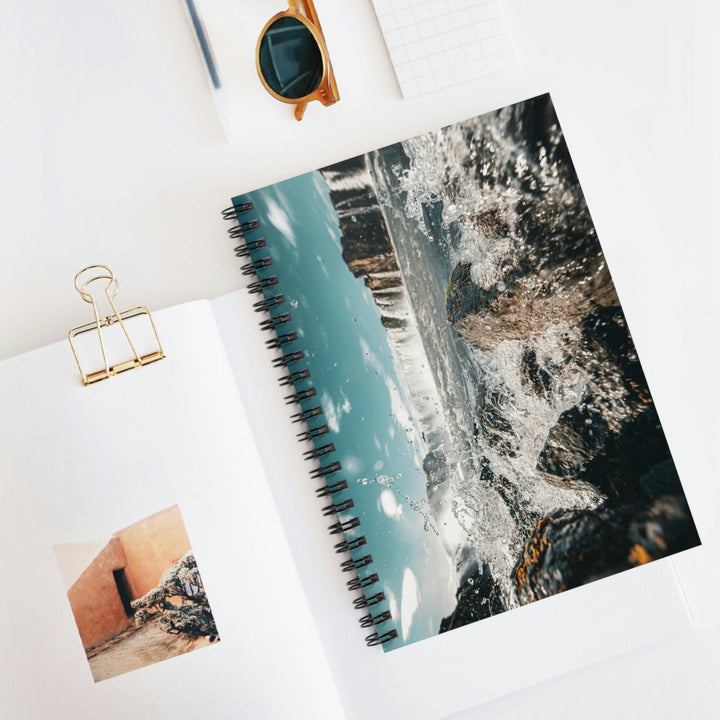 Goðafoss Splash - Spiral Ruled Line Notebook - Visiting This World