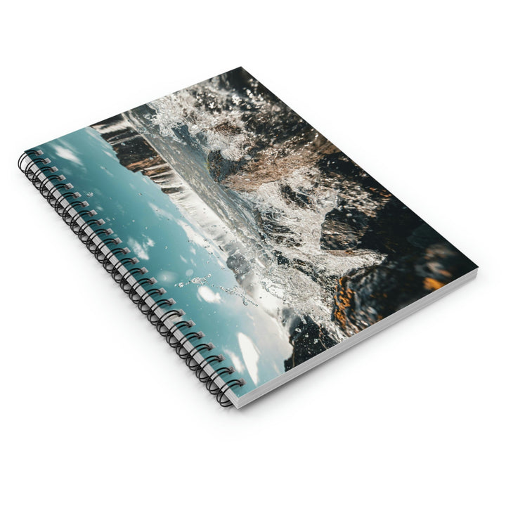 Goðafoss Splash - Spiral Ruled Line Notebook - Visiting This World