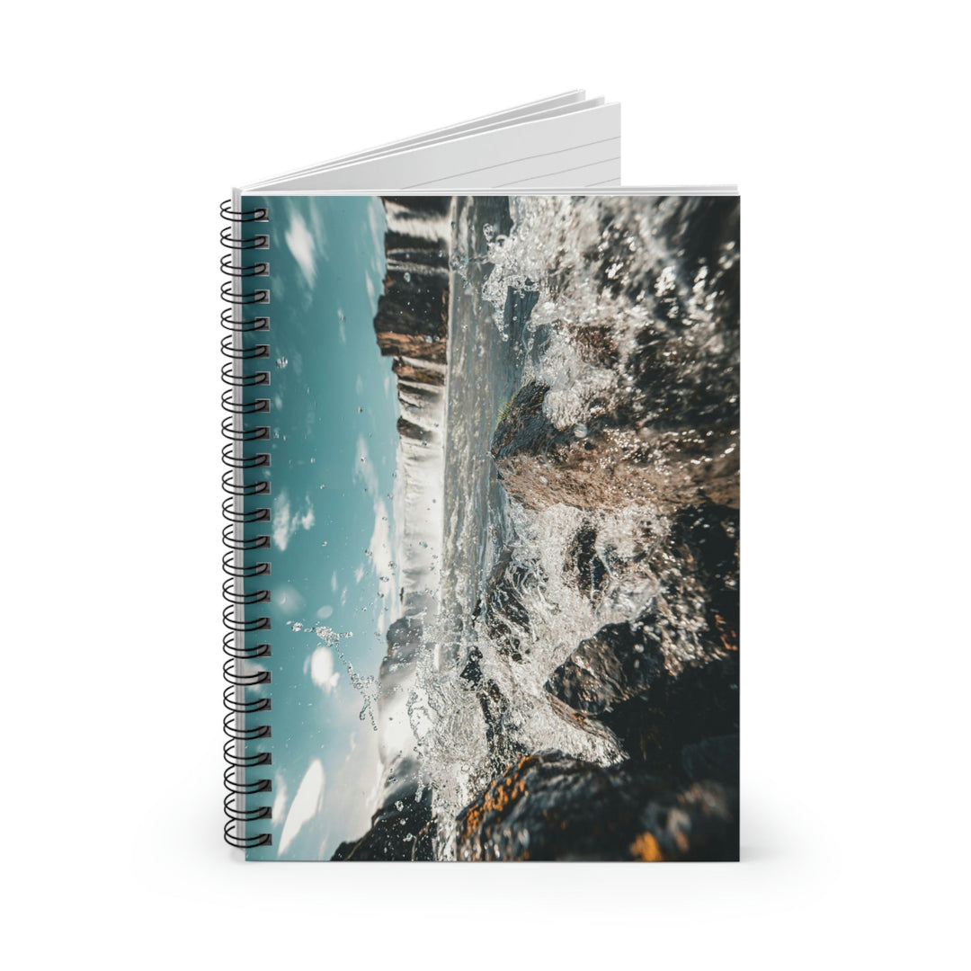 Goðafoss Splash - Spiral Ruled Line Notebook - Visiting This World