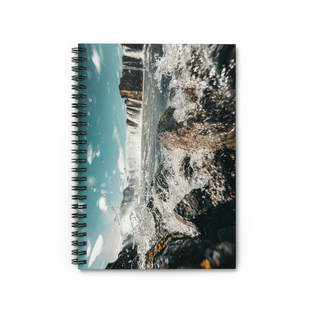 Goðafoss Splash - Spiral Ruled Line Notebook - Visiting This World