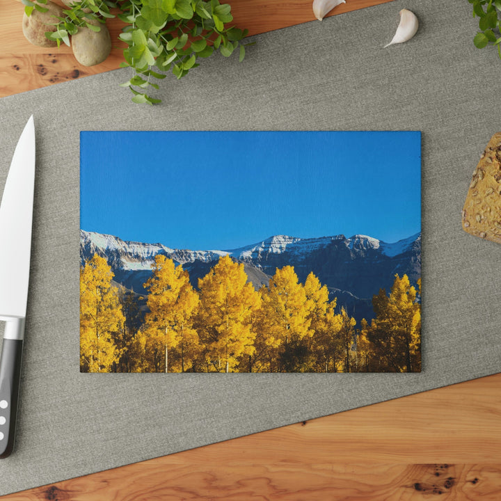 Golden Glow - Glass Cutting Board - Visiting This World