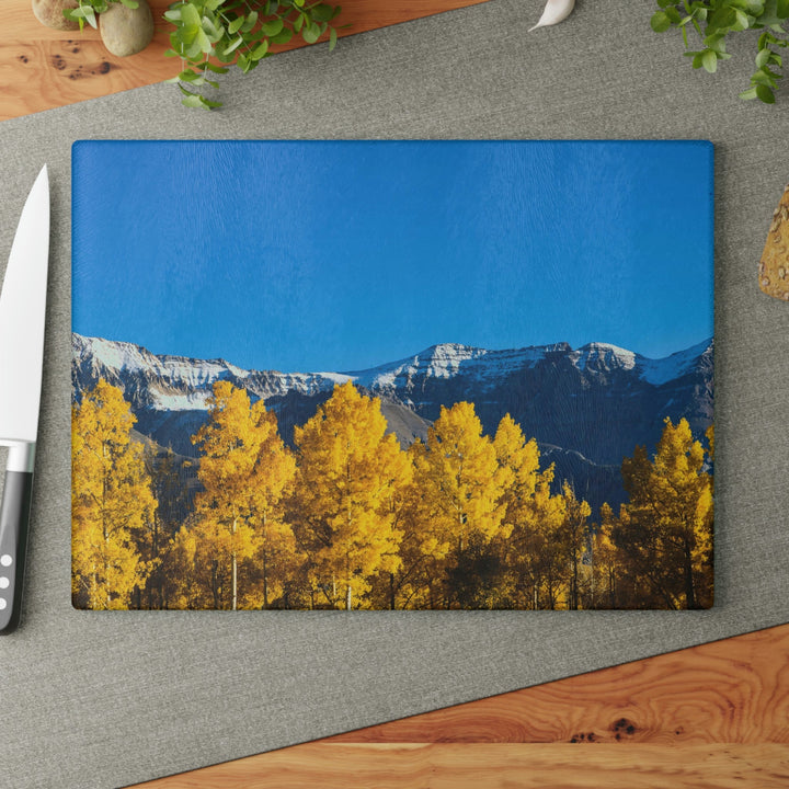 Golden Glow - Glass Cutting Board - Visiting This World