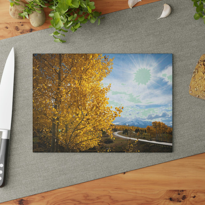 Golden Sunshine - Glass Cutting Board - Visiting This World