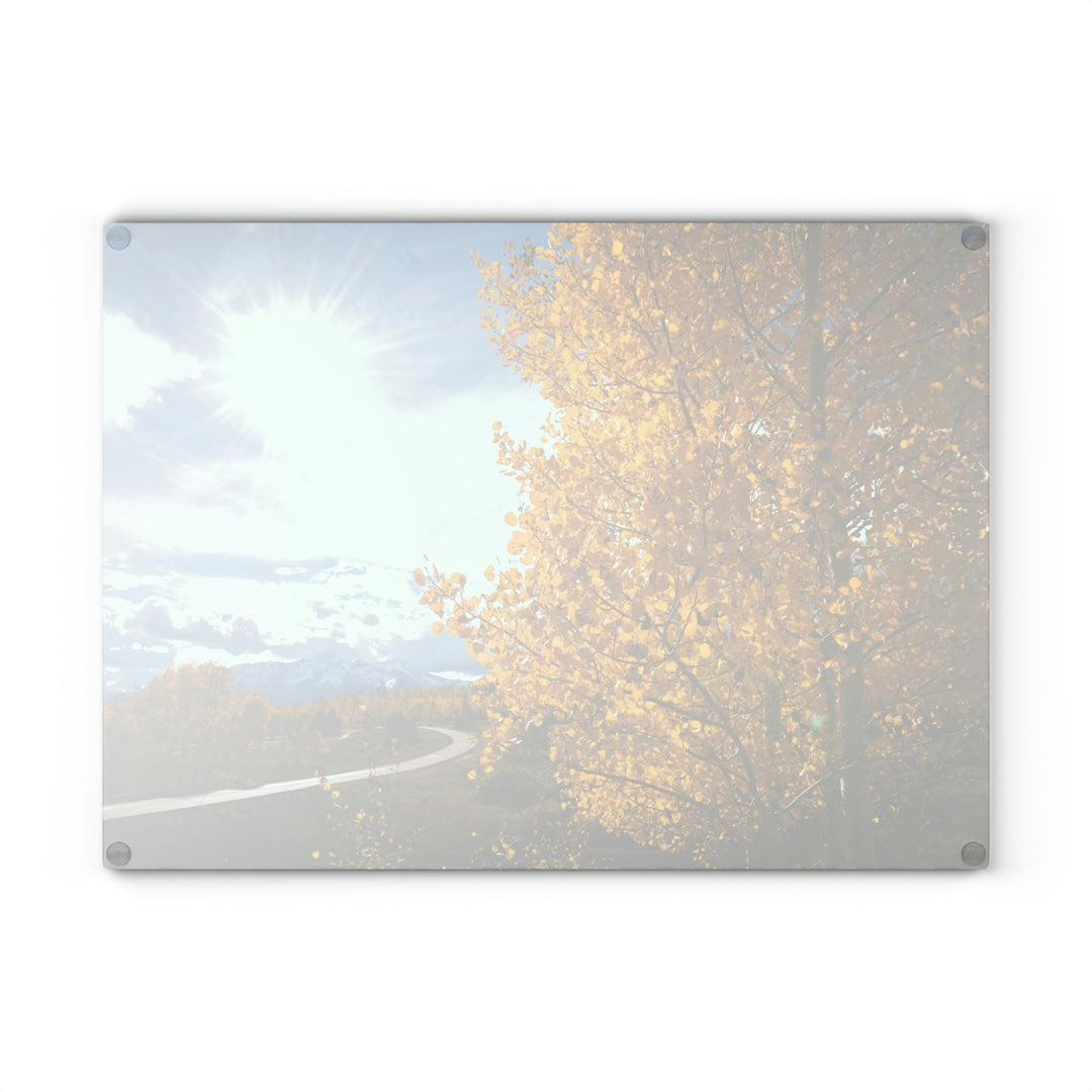 Golden Sunshine - Glass Cutting Board - Visiting This World