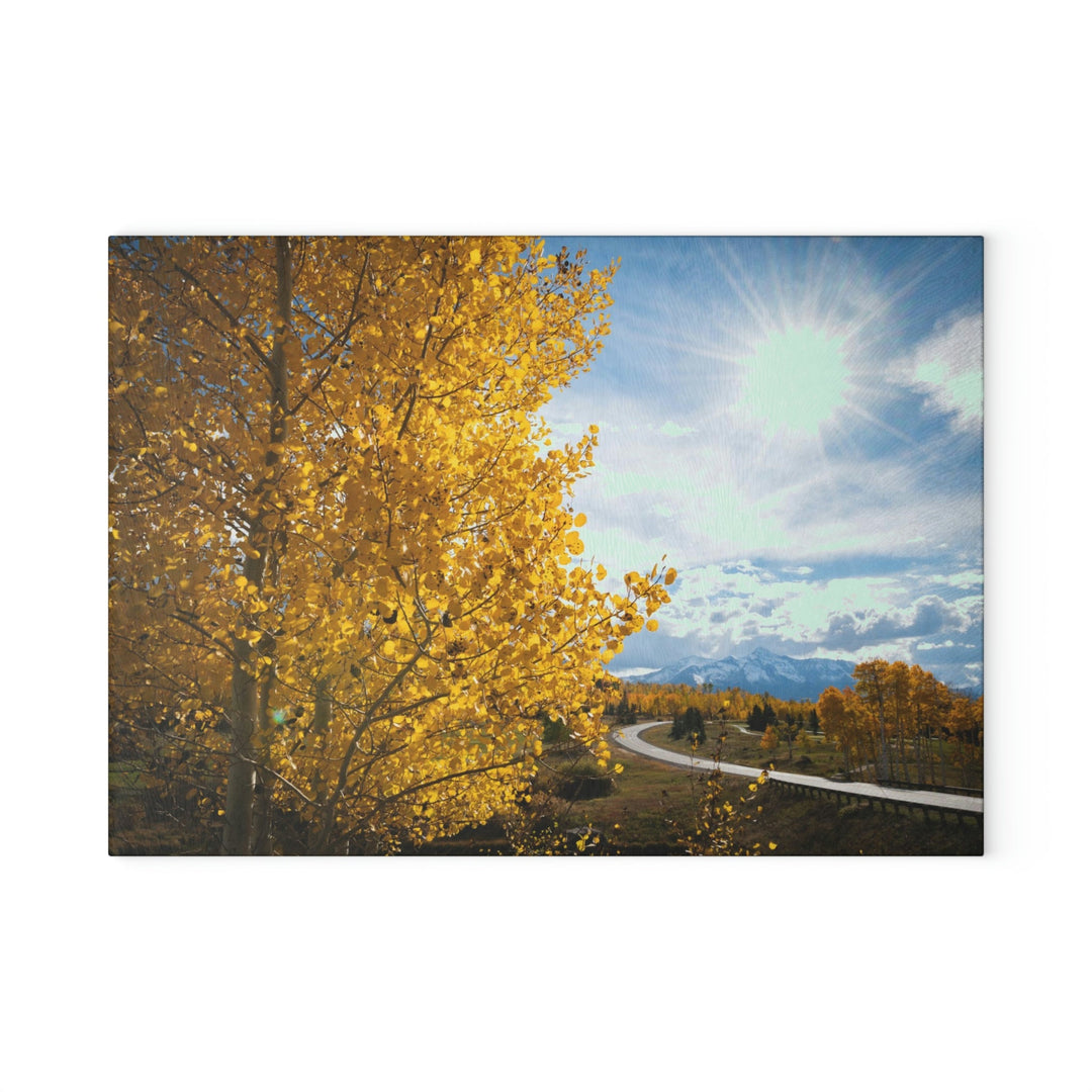 Golden Sunshine - Glass Cutting Board - Visiting This World