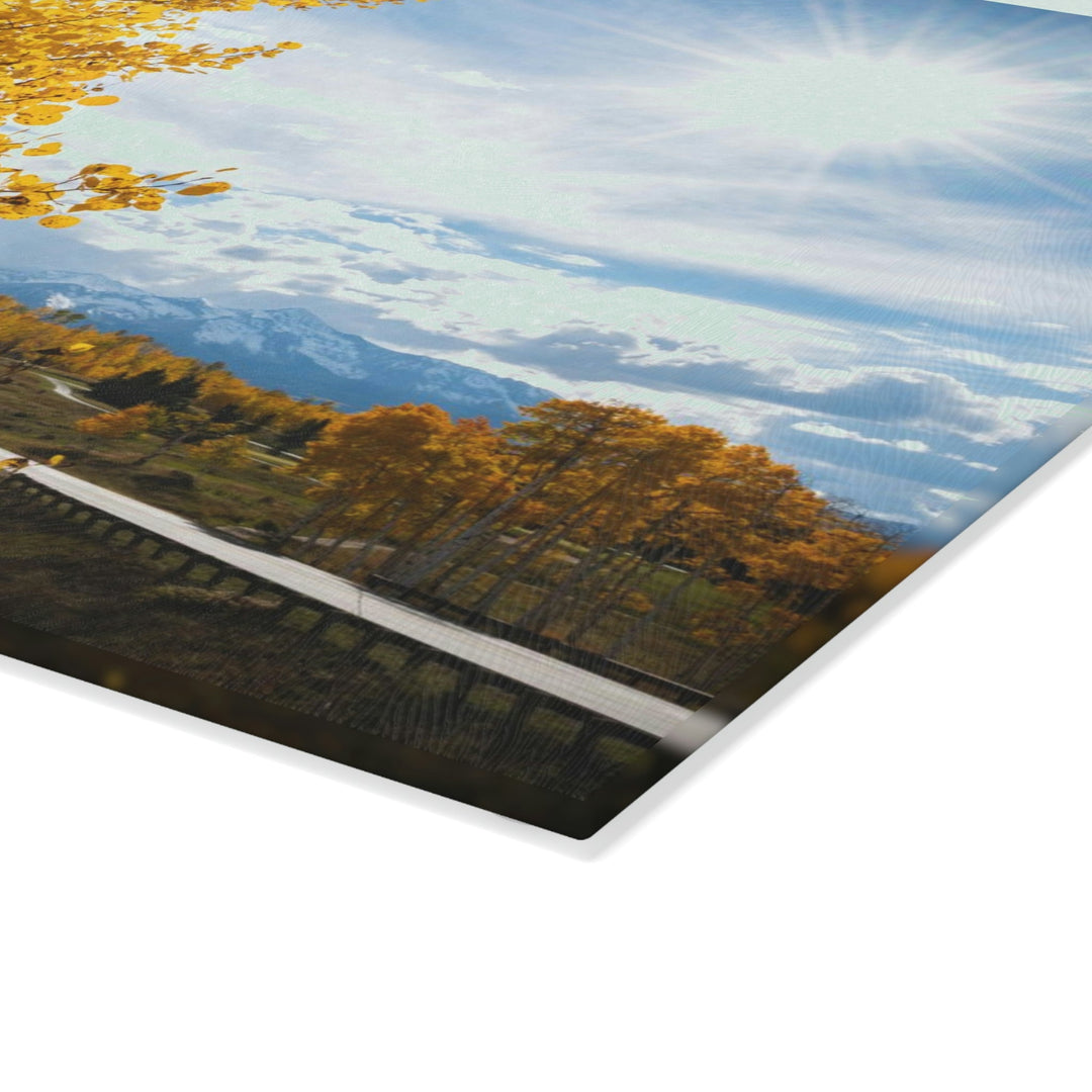 Golden Sunshine - Glass Cutting Board - Visiting This World