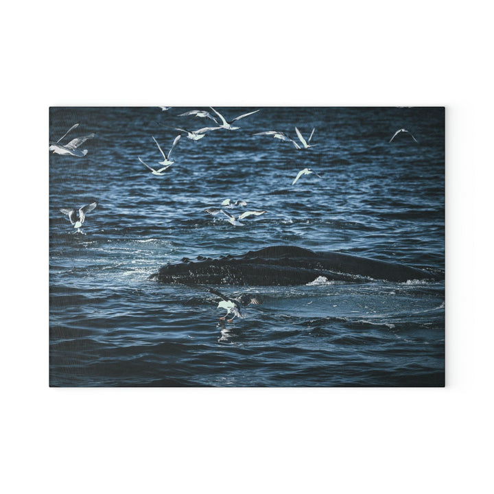 Humpback Hello - Glass Cutting Board - Visiting This World