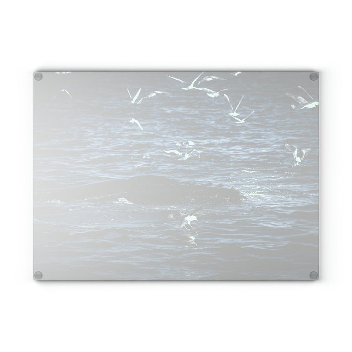 Humpback Hello - Glass Cutting Board - Visiting This World