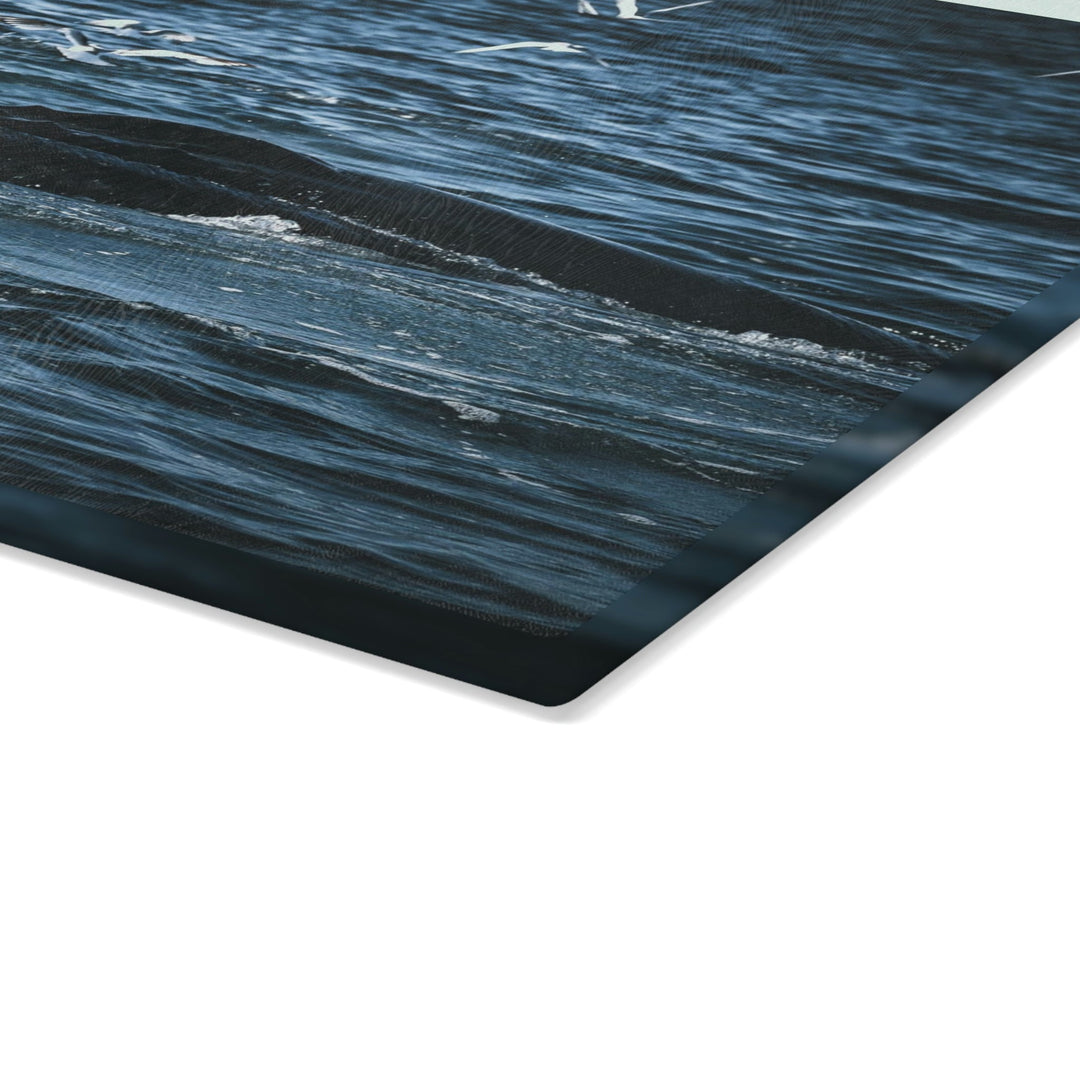 Humpback Hello - Glass Cutting Board - Visiting This World