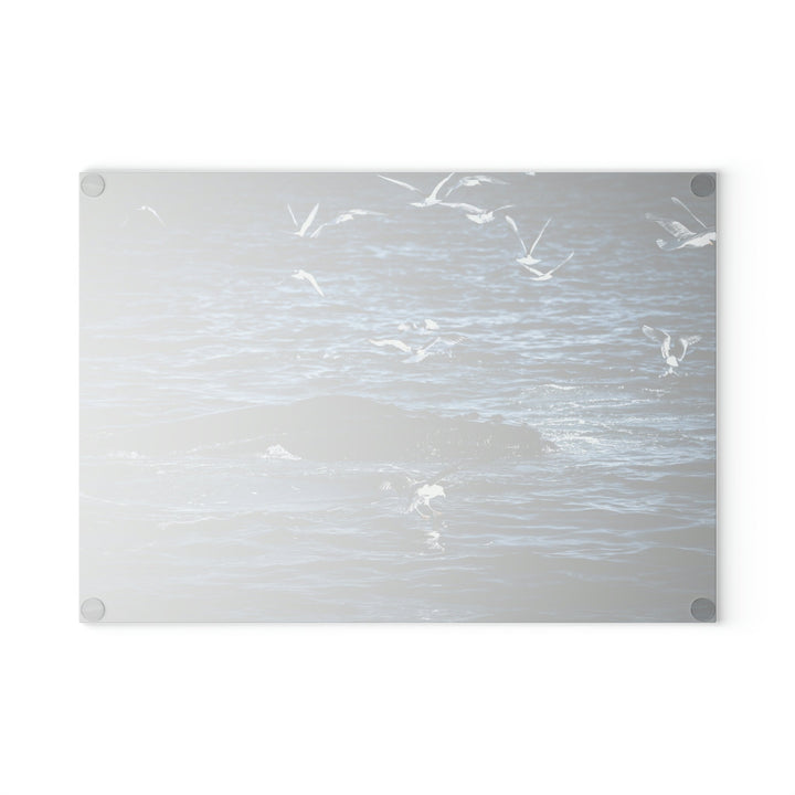 Humpback Hello - Glass Cutting Board - Visiting This World