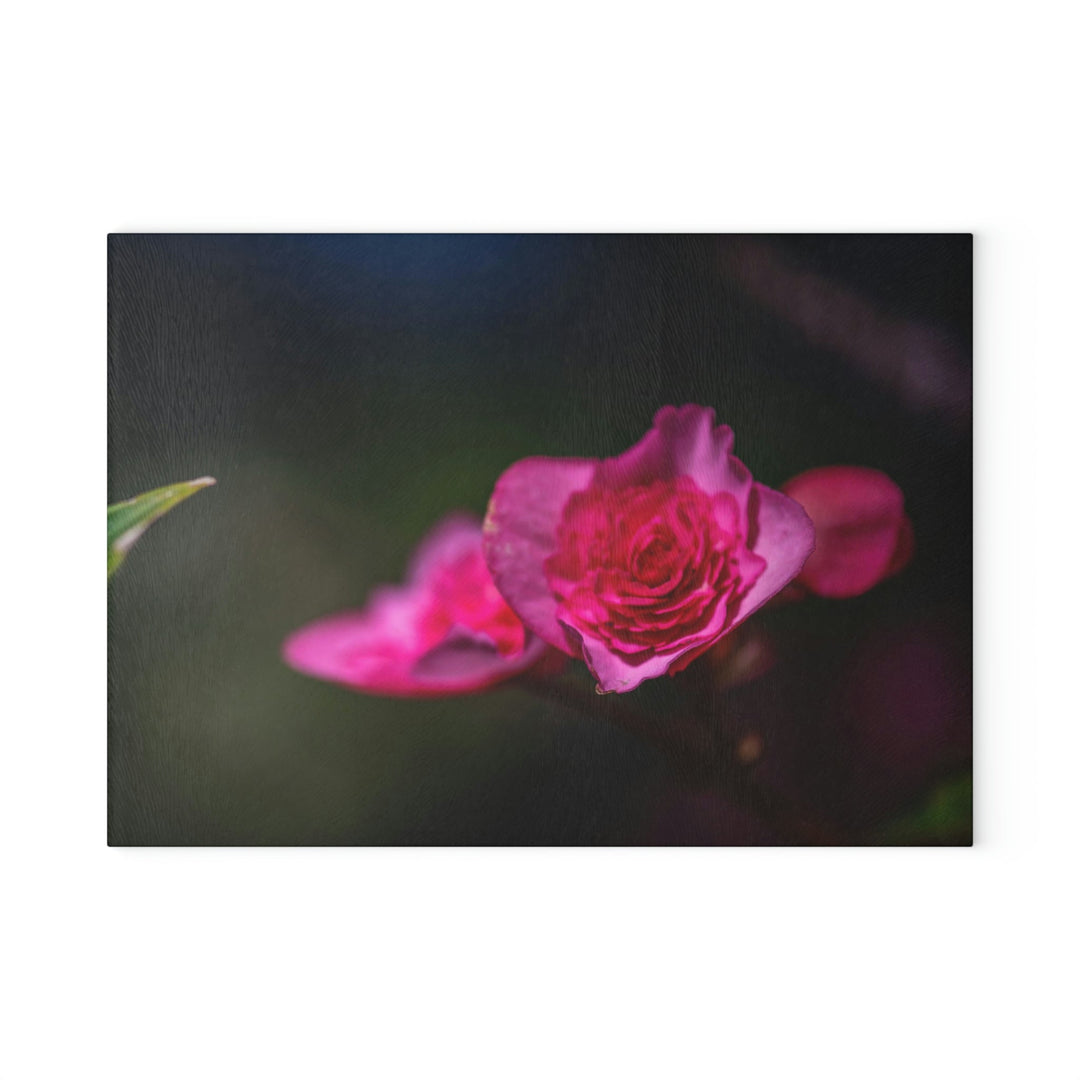 Hybrid Tea Rose - Glass Cutting Board - Visiting This World