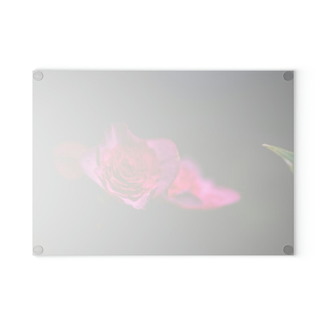 Hybrid Tea Rose - Glass Cutting Board - Visiting This World