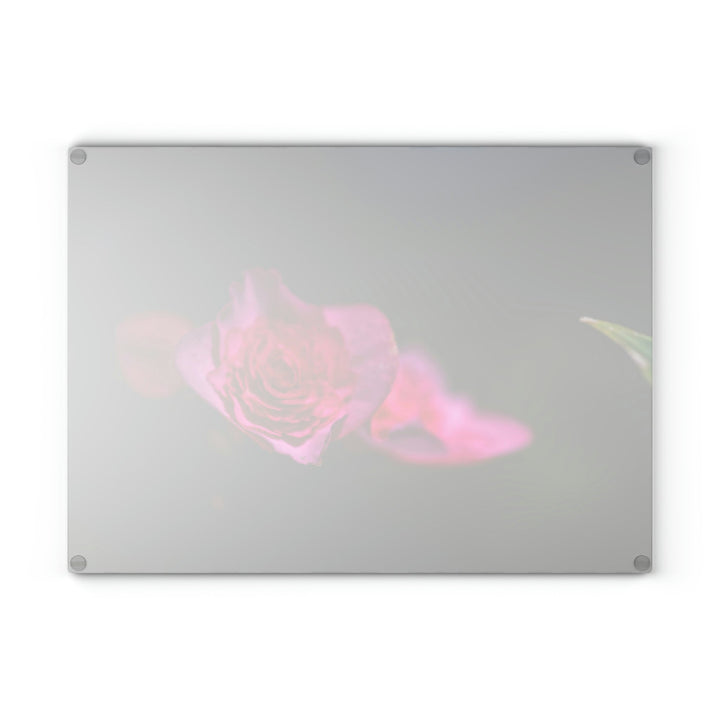 Hybrid Tea Rose - Glass Cutting Board - Visiting This World