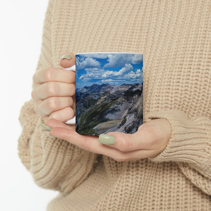 Imogene Pass From the Air - Ceramic Mug 11oz - Visiting This World