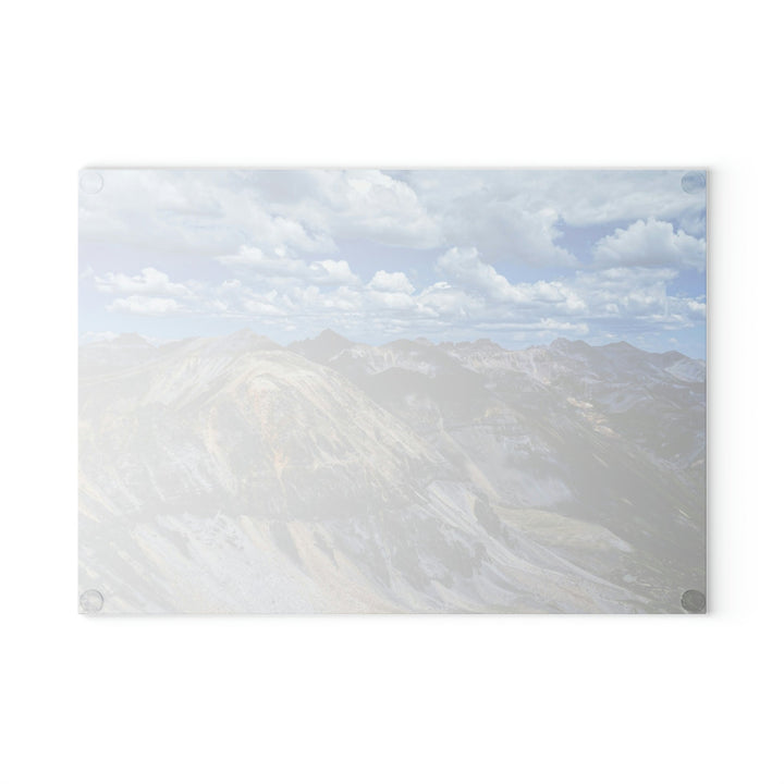 Imogene Pass From the Air - Glass Cutting Board - Visiting This World