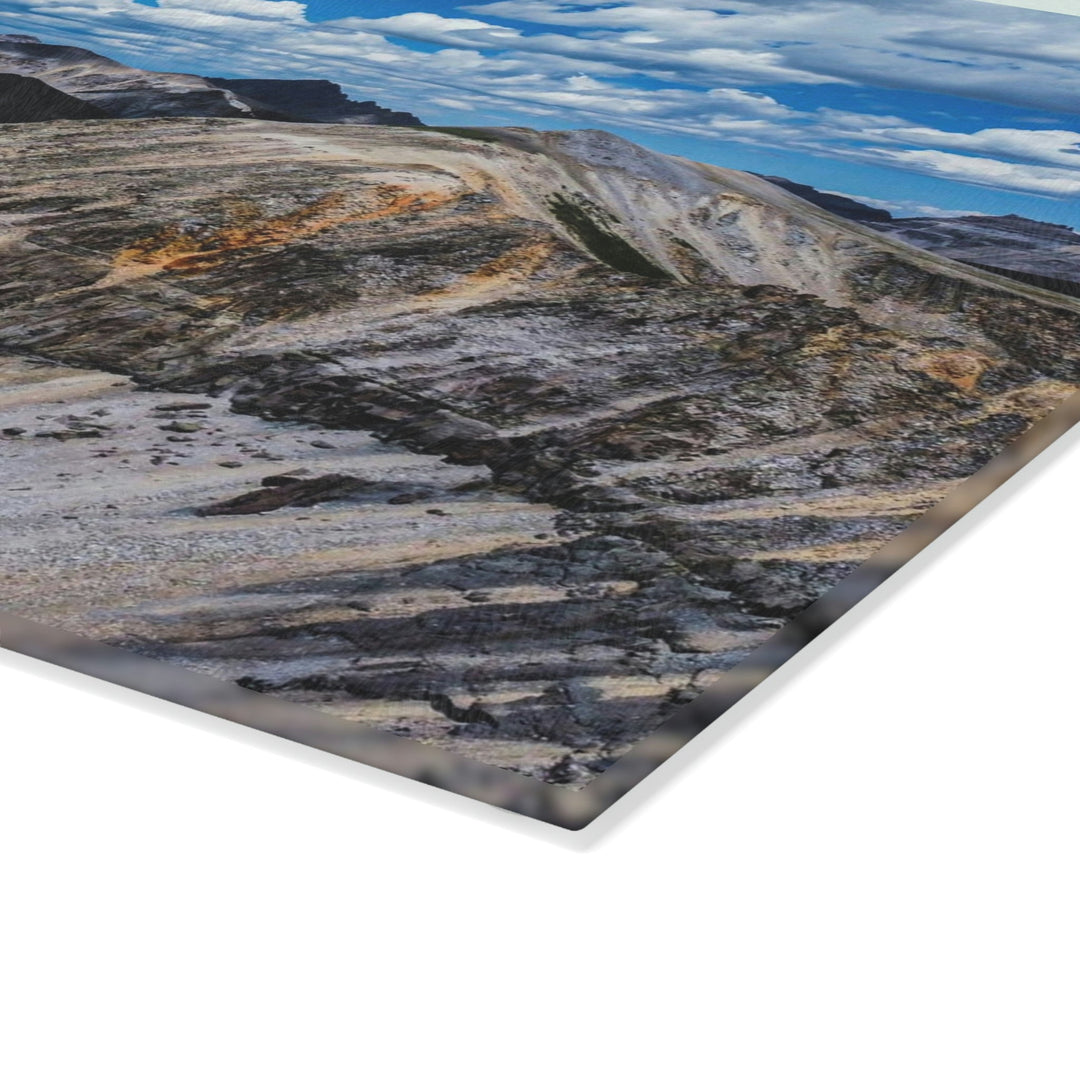 Imogene Pass From the Air - Glass Cutting Board - Visiting This World