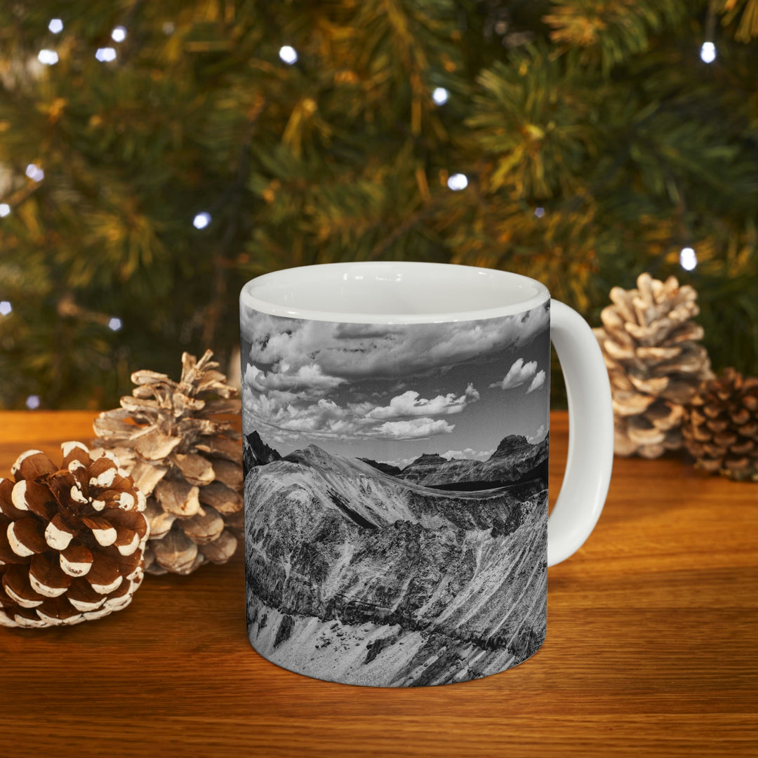 Imogene Pass From the Air in Black and White - Ceramic Mug 11oz - Visiting This World