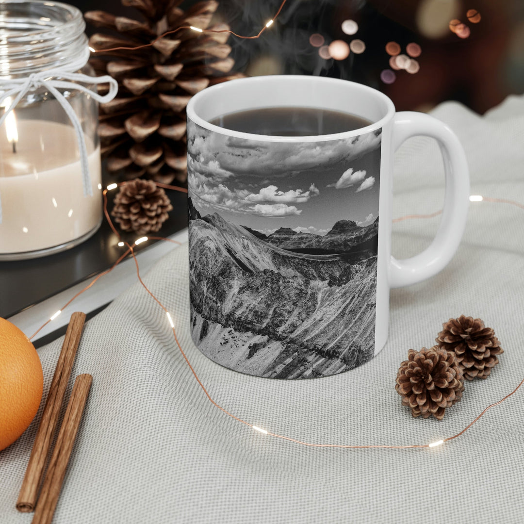 Imogene Pass From the Air in Black and White - Ceramic Mug 11oz - Visiting This World