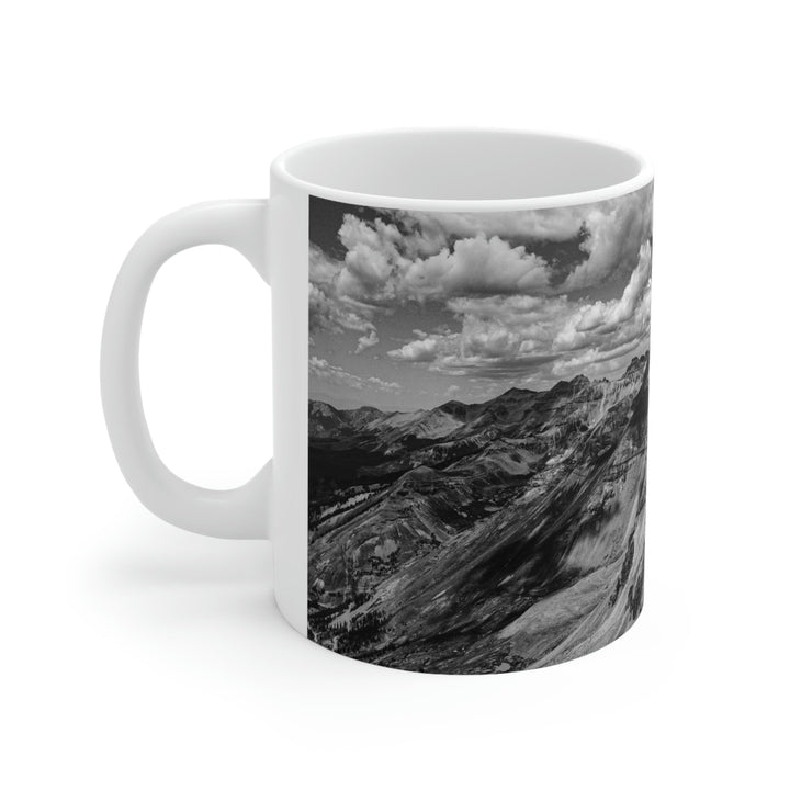 Imogene Pass From the Air in Black and White - Ceramic Mug 11oz - Visiting This World