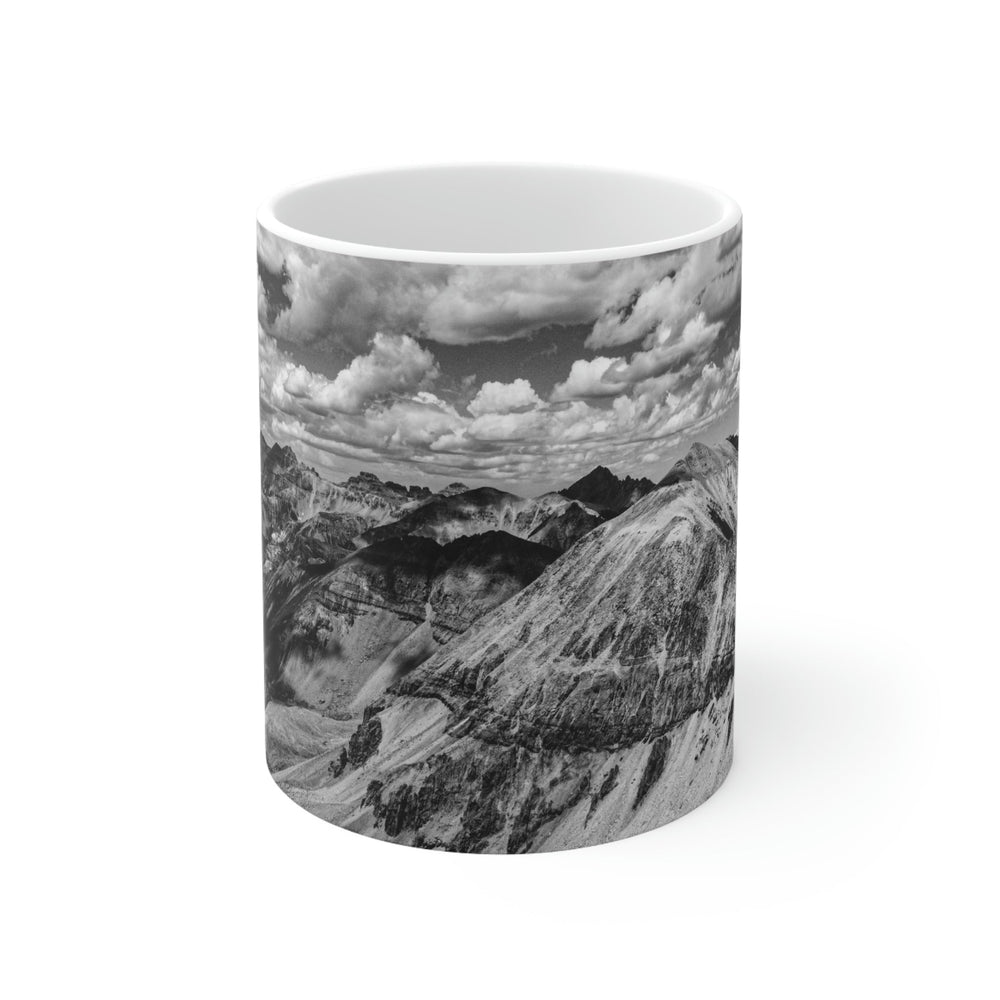 Imogene Pass From the Air in Black and White - Ceramic Mug 11oz - Visiting This World