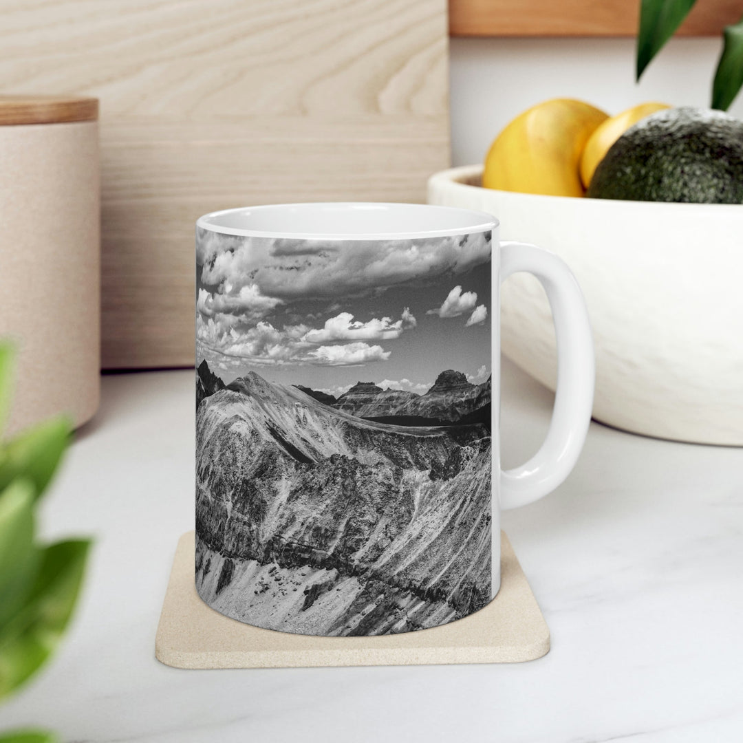 Imogene Pass From the Air in Black and White - Ceramic Mug 11oz - Visiting This World