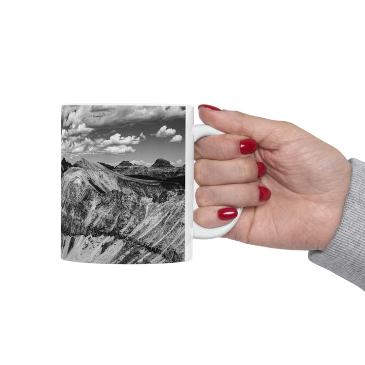 Imogene Pass From the Air in Black and White - Ceramic Mug 11oz - Visiting This World