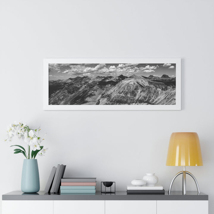 Imogene Pass From the Air in Black and White - Framed Print - Visiting This World