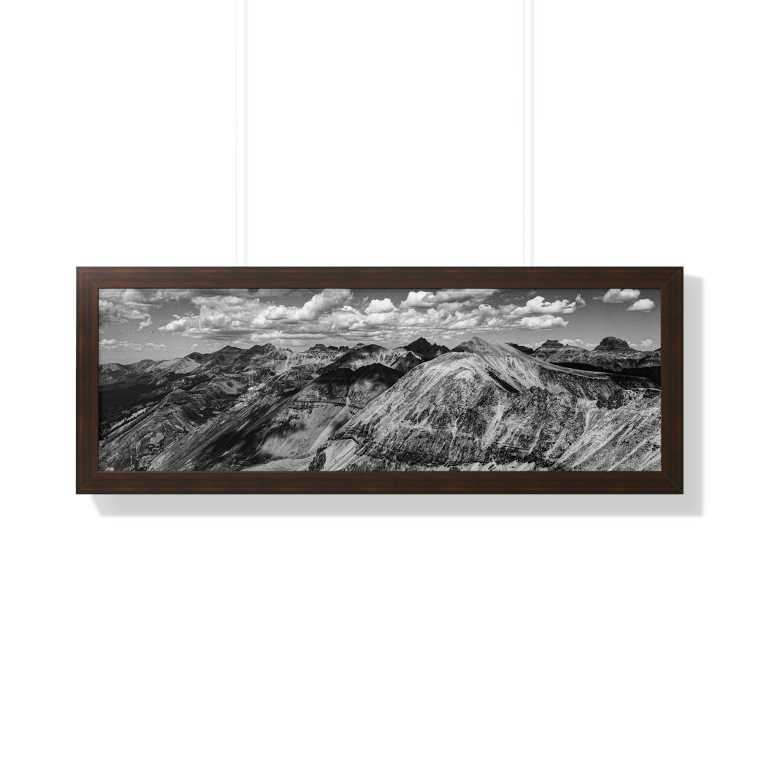 Imogene Pass From the Air in Black and White - Framed Print - Visiting This World