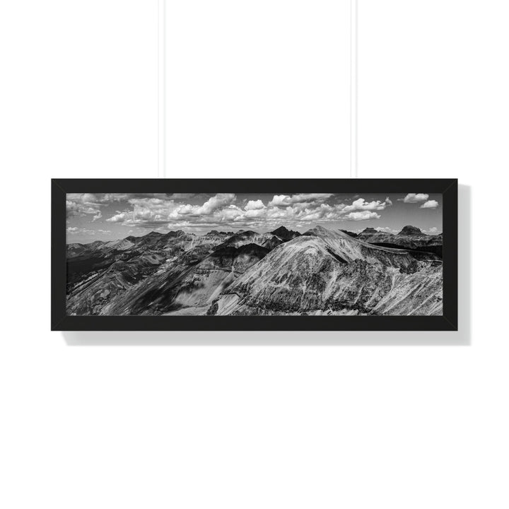 Imogene Pass From the Air in Black and White - Framed Print - Visiting This World