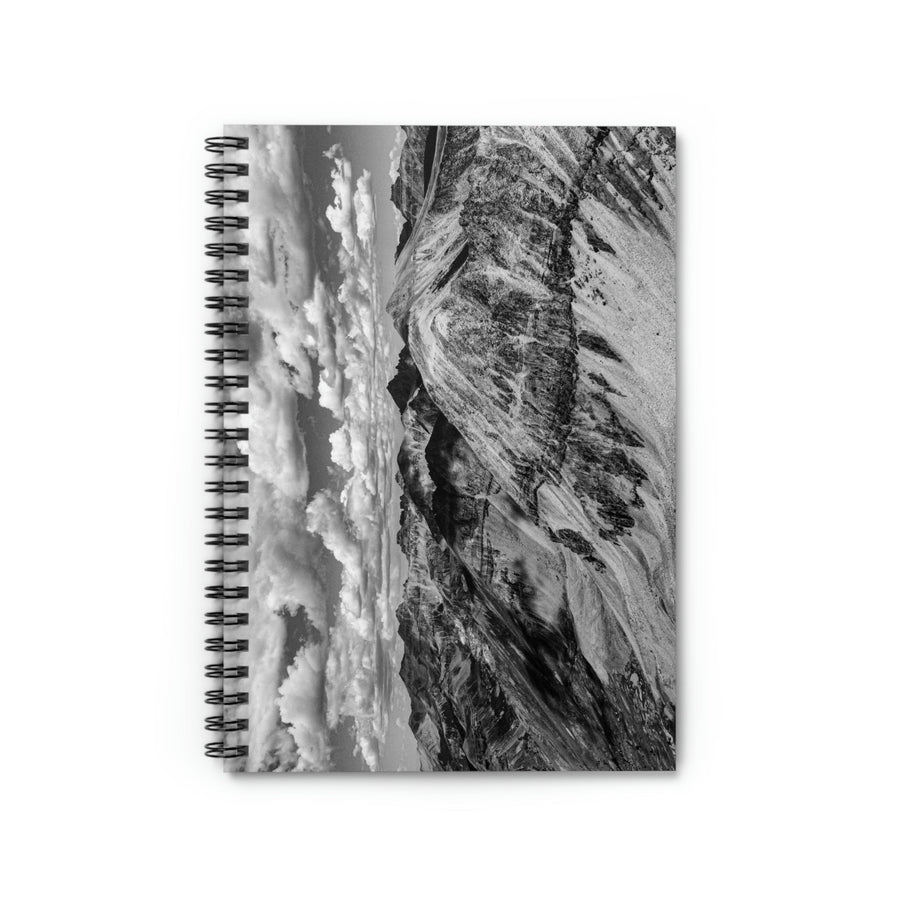 Imogene Pass From the Air in Black and White - Spiral Ruled Line Notebook - Visiting This World