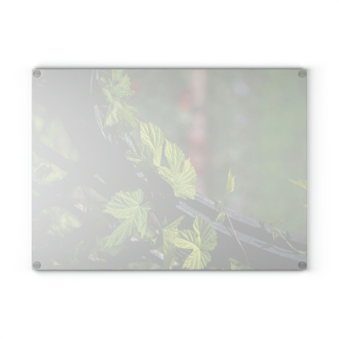 Ivy-Covered Fence - Glass Cutting Board - Visiting This World