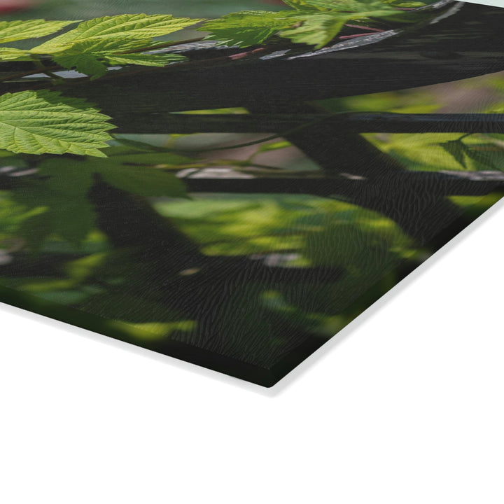 Ivy-Covered Fence - Glass Cutting Board - Visiting This World