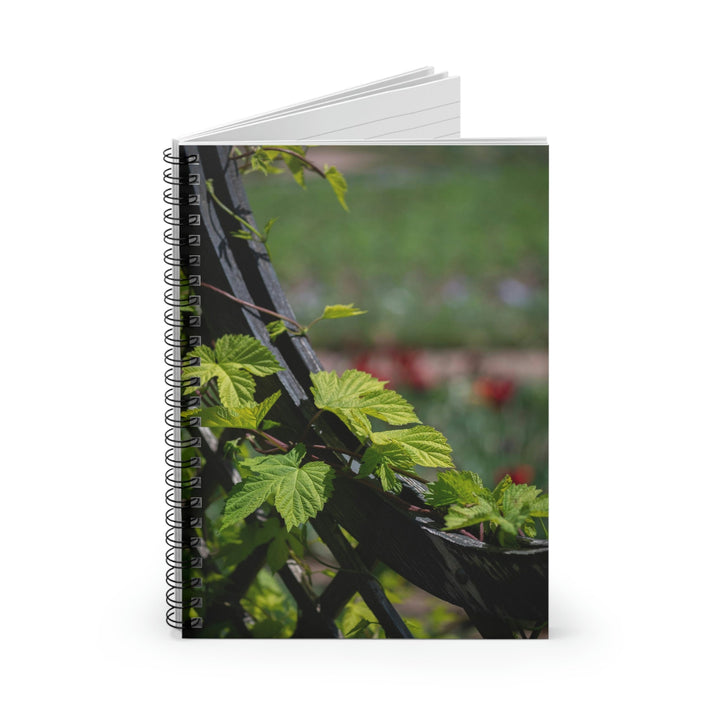 Ivy-Covered Fence - Spiral Ruled Line Notebook - Visiting This World