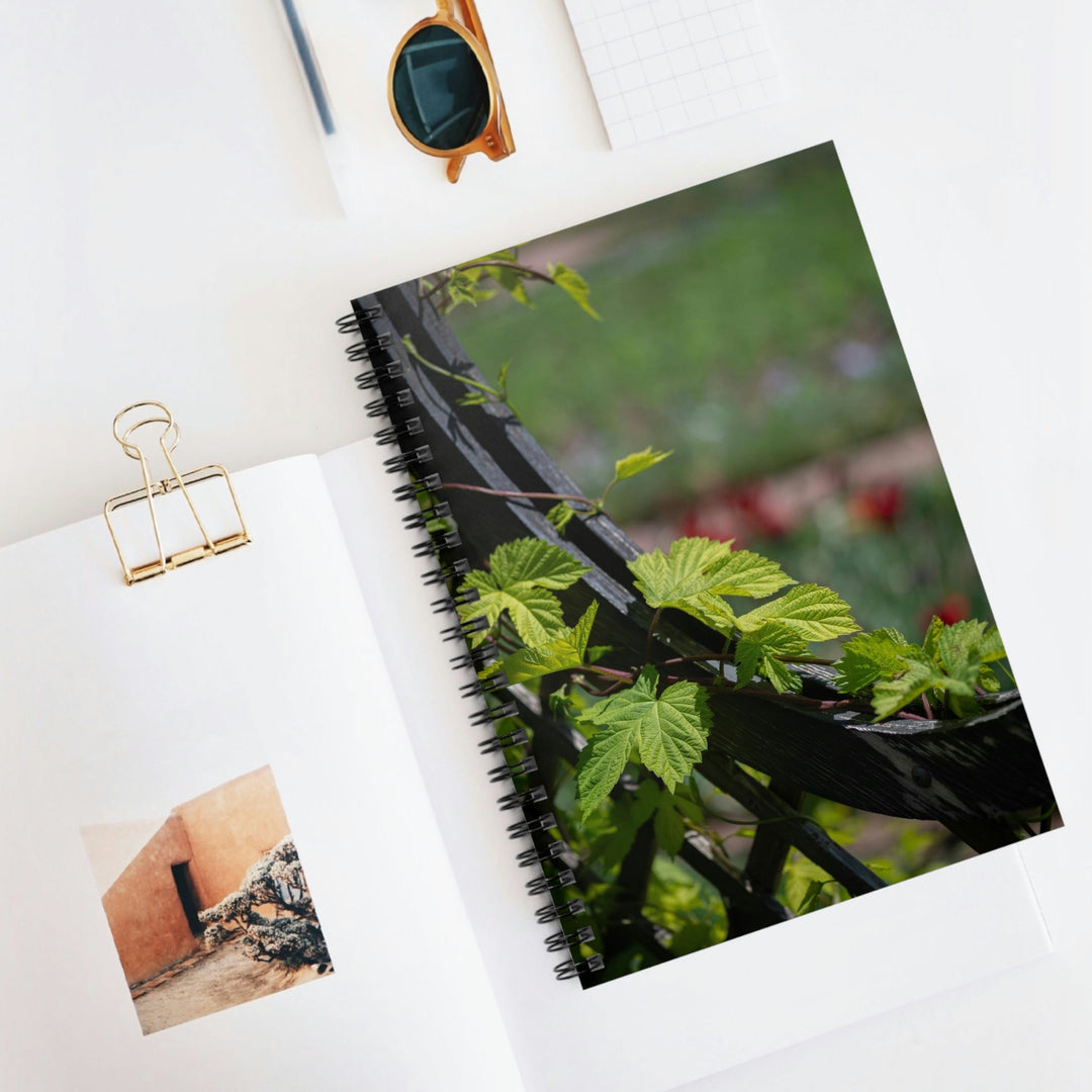 Ivy-Covered Fence - Spiral Ruled Line Notebook - Visiting This World