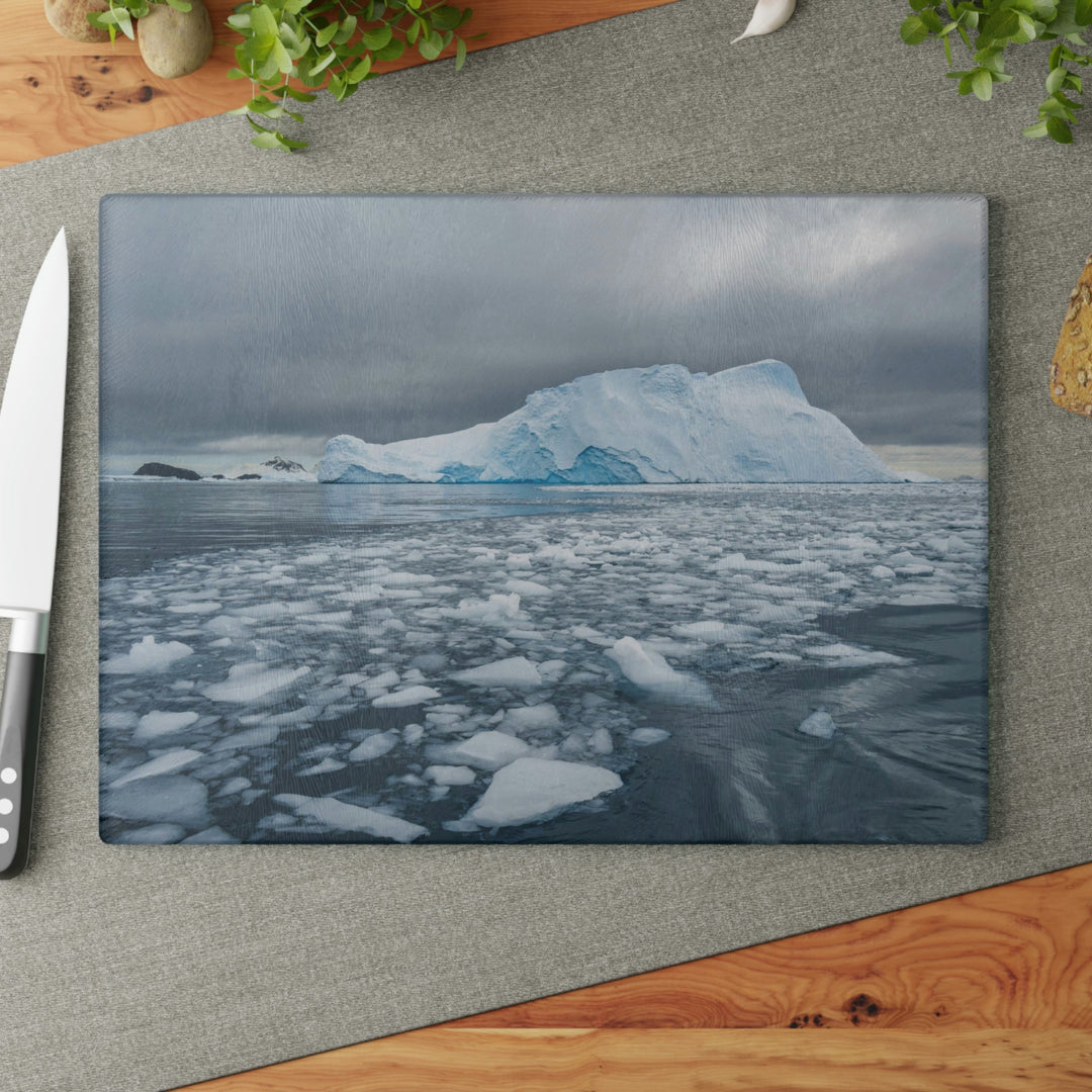 Lane of Ice - Glass Cutting Board - Visiting This World