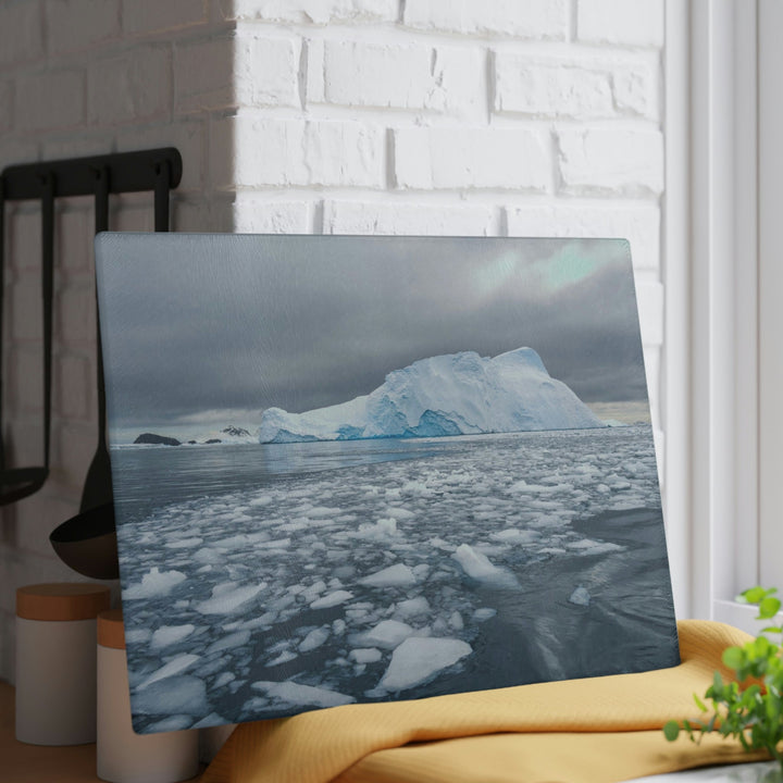 Lane of Ice - Glass Cutting Board - Visiting This World