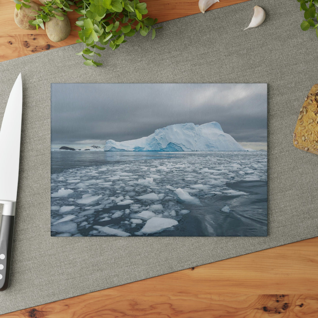 Lane of Ice - Glass Cutting Board - Visiting This World