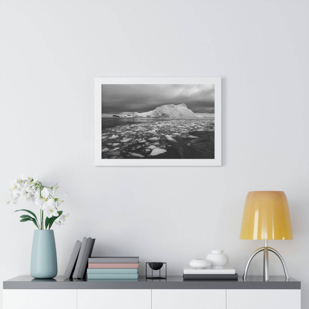 Lane of Ice In Black and White - Framed Print - Visiting This World