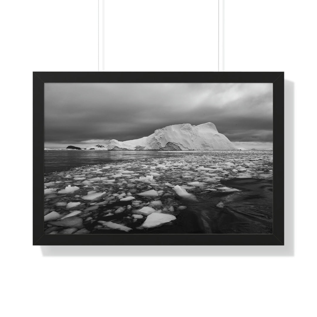 Lane of Ice In Black and White - Framed Print - Visiting This World