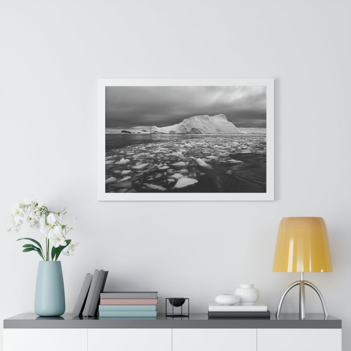 Lane of Ice In Black and White - Framed Print - Visiting This World