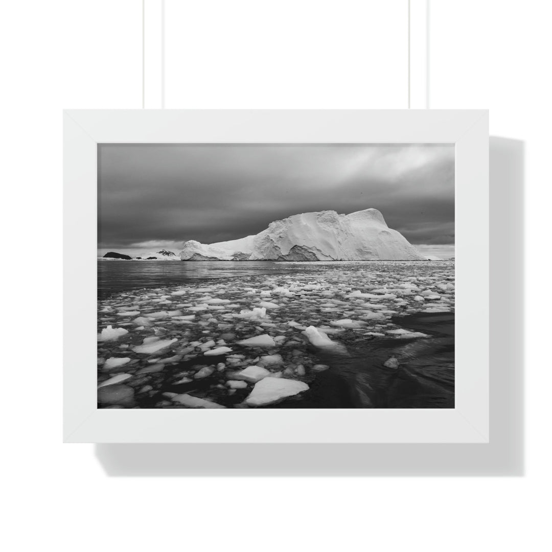 Lane of Ice In Black and White - Framed Print - Visiting This World