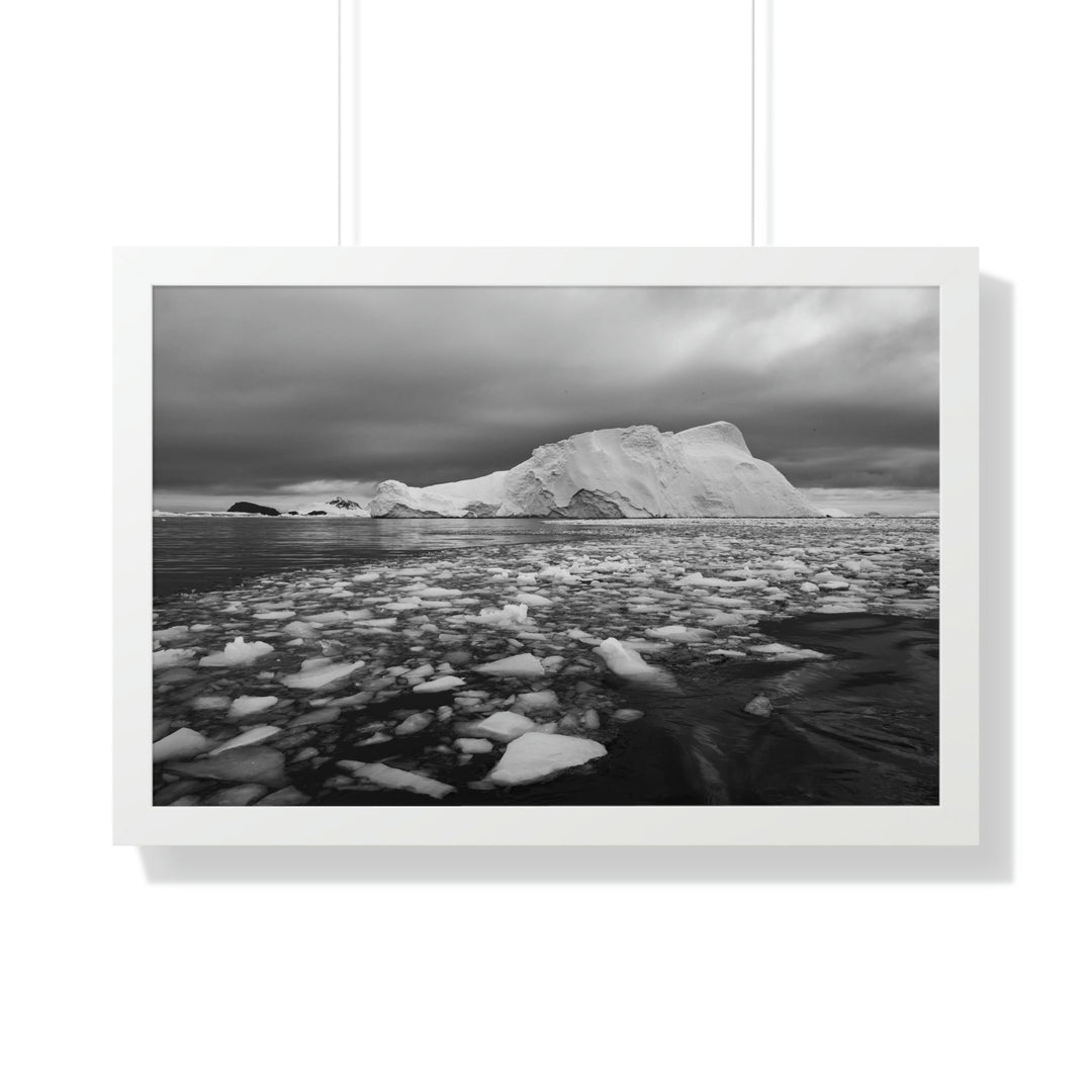 Lane of Ice In Black and White - Framed Print - Visiting This World