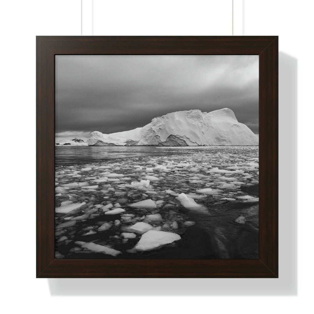 Lane of Ice In Black and White - Framed Print - Visiting This World