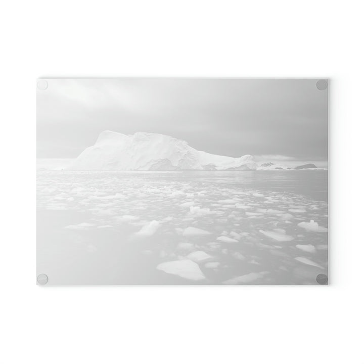 Lane of Ice In Black and White - Glass Cutting Board - Visiting This World