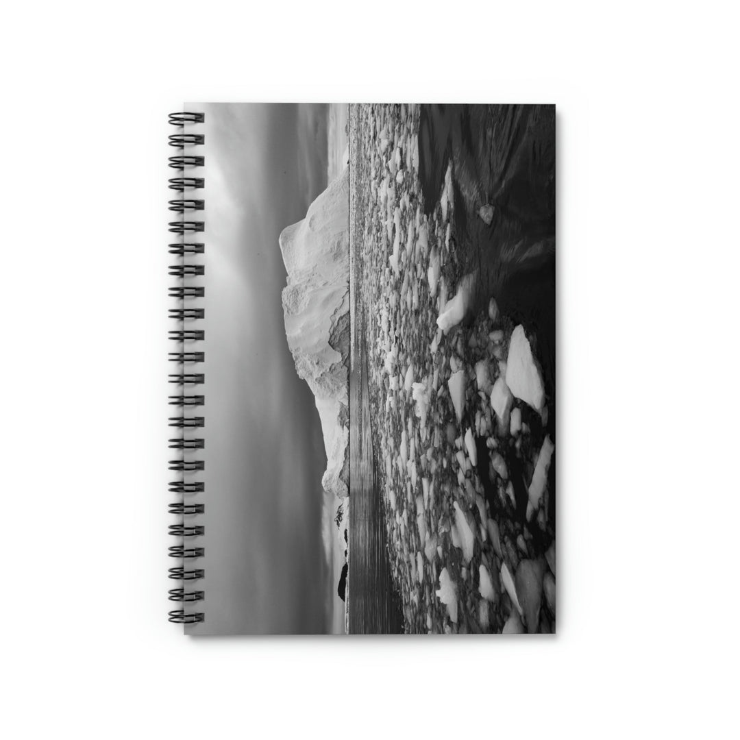 Lane of Ice In Black and White - Spiral Ruled Line Notebook - Visiting This World