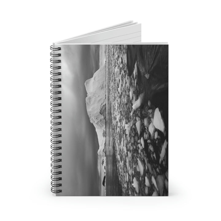 Lane of Ice In Black and White - Spiral Ruled Line Notebook - Visiting This World