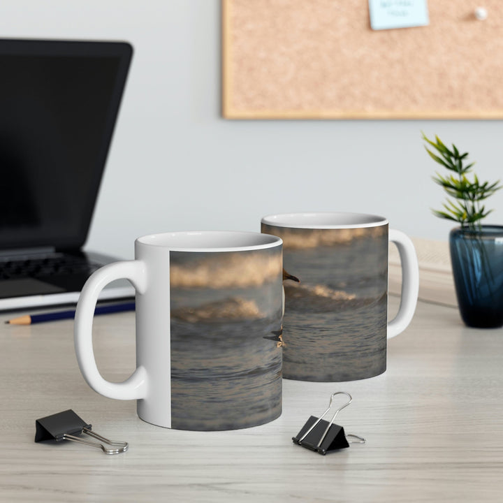 Laughing Gull in the Surf - Ceramic Mug 11oz - Visiting This World